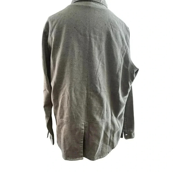 NorthFace Women XL Shirt Grey Black Specks Cotton Outdoor Hiking Trail Active - Picture 2 of 14